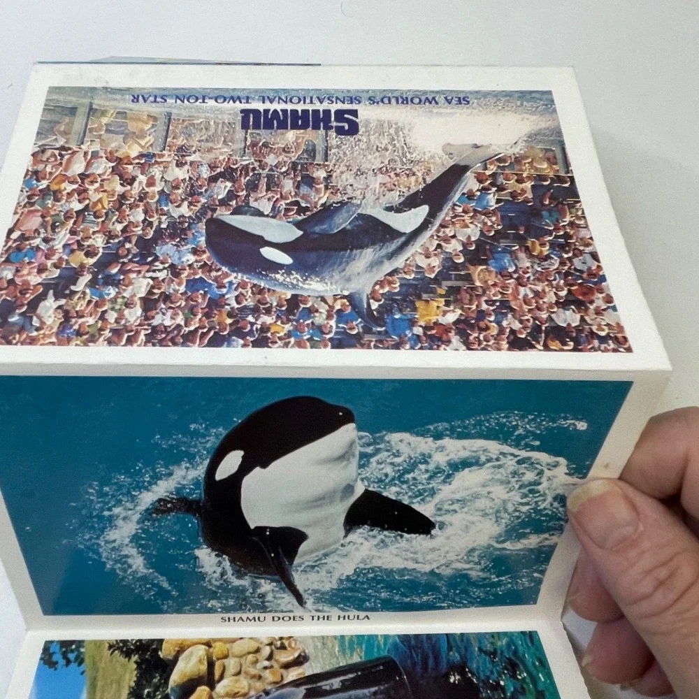 Shamu Whale Sea World Foldout Postcard Photo Booklet Vintage 1970s‎ San Diego CA